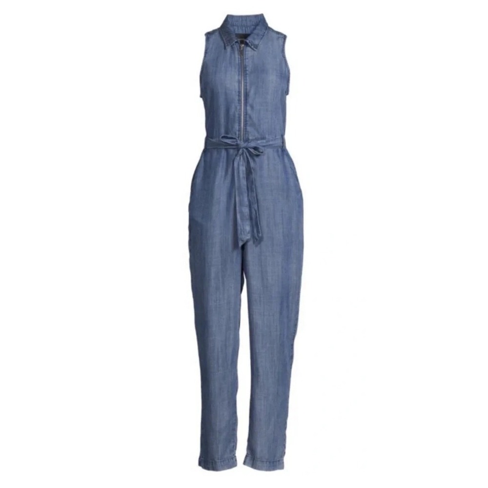 Velvet Heart Tait Malibu Zip Up Jumpsuit NWT Sz S Blue Tencel Sleeveless Utility - Picture 3 of 6